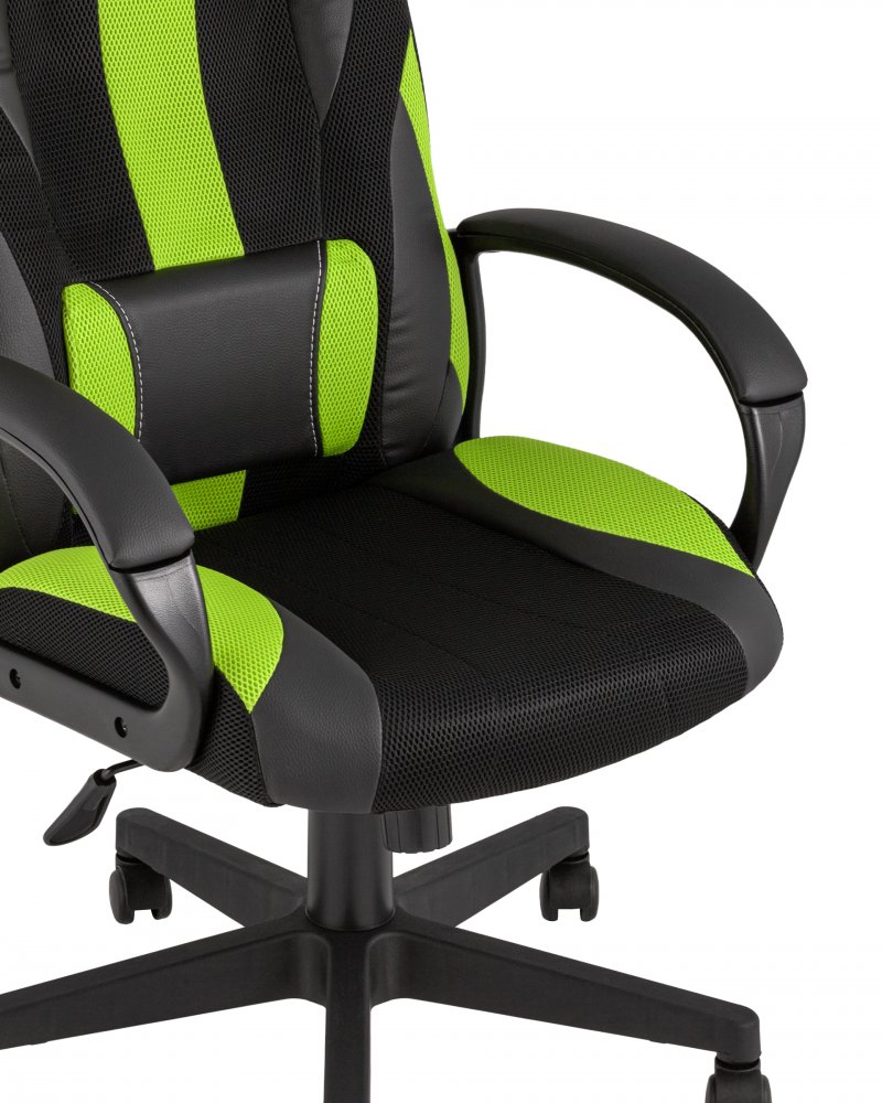 Кресло игровое TopChairs ST-CYBER 9 черный/зеленый фото 2