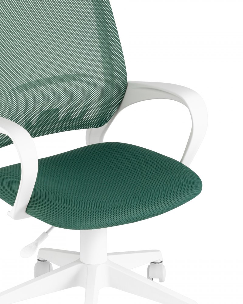 Кресло офисное TopChairs ST-BASIC-W зеленый крестовина пластик белый фото 2