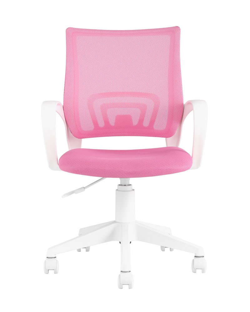 Кресло офисное TopChairs ST-BASIC-W розовый крестовина пластик белый фото 3