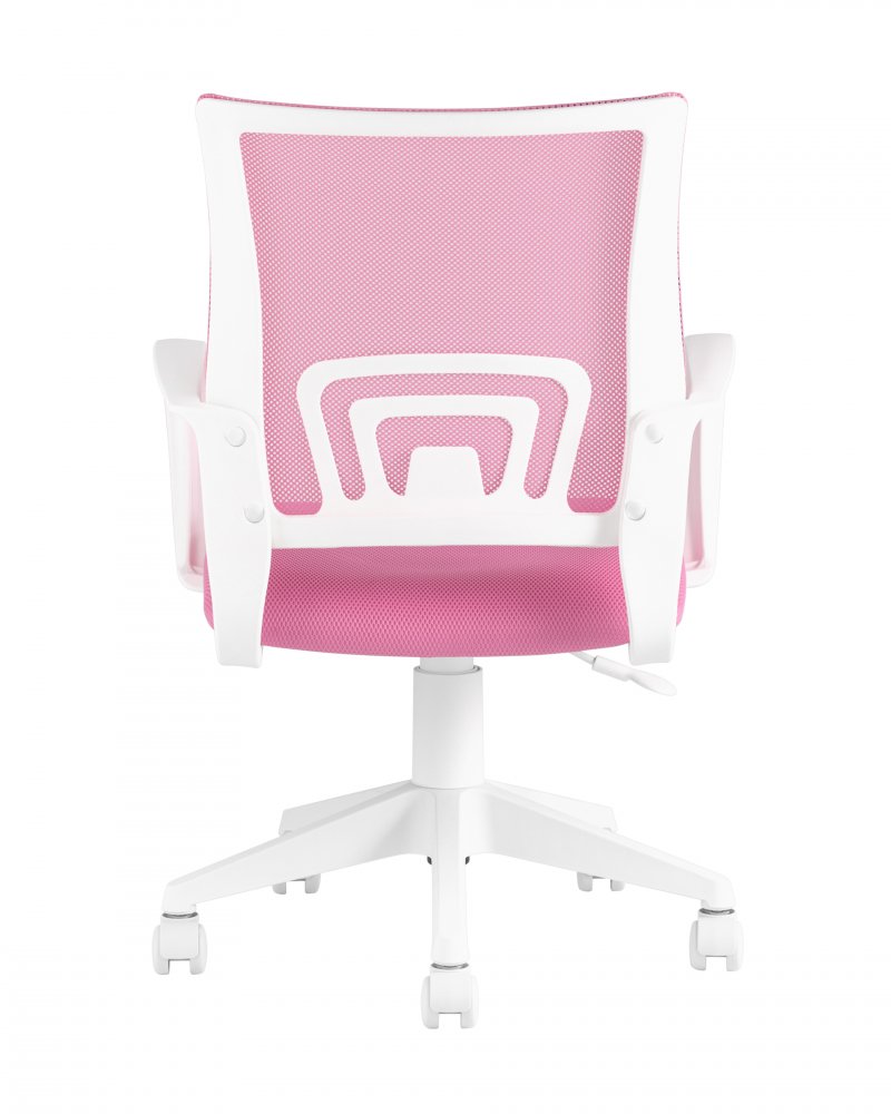 Кресло офисное TopChairs ST-BASIC-W розовый крестовина пластик белый фото 5