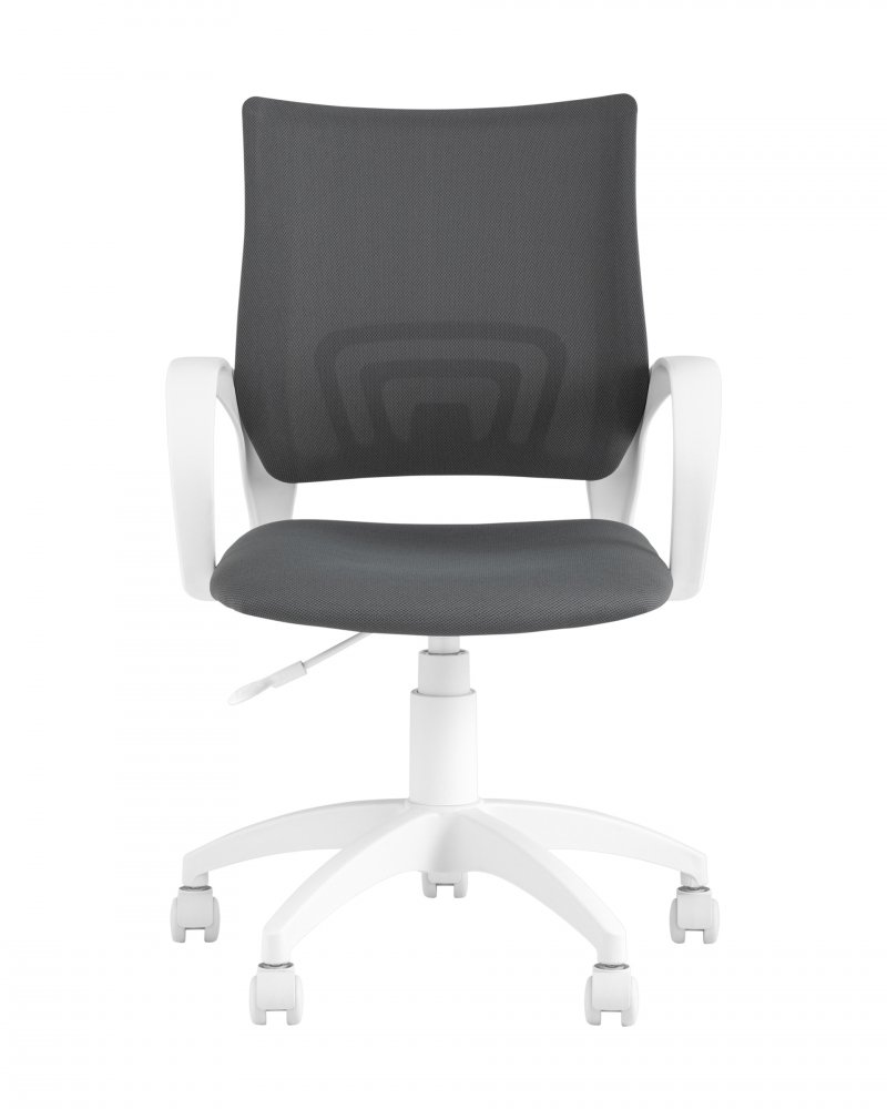 Кресло офисное Topchairs ST-BASIC-W серая ткань крестовина белый пластик фото 3