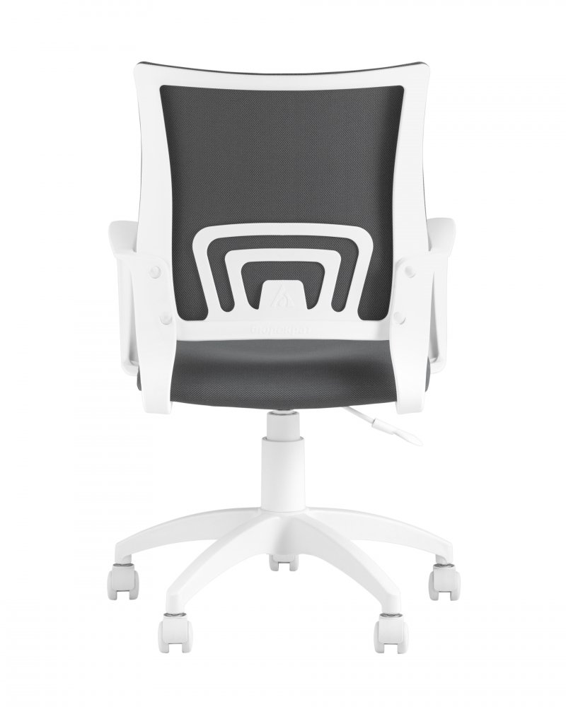 Кресло офисное Topchairs ST-BASIC-W серая ткань крестовина белый пластик фото 5