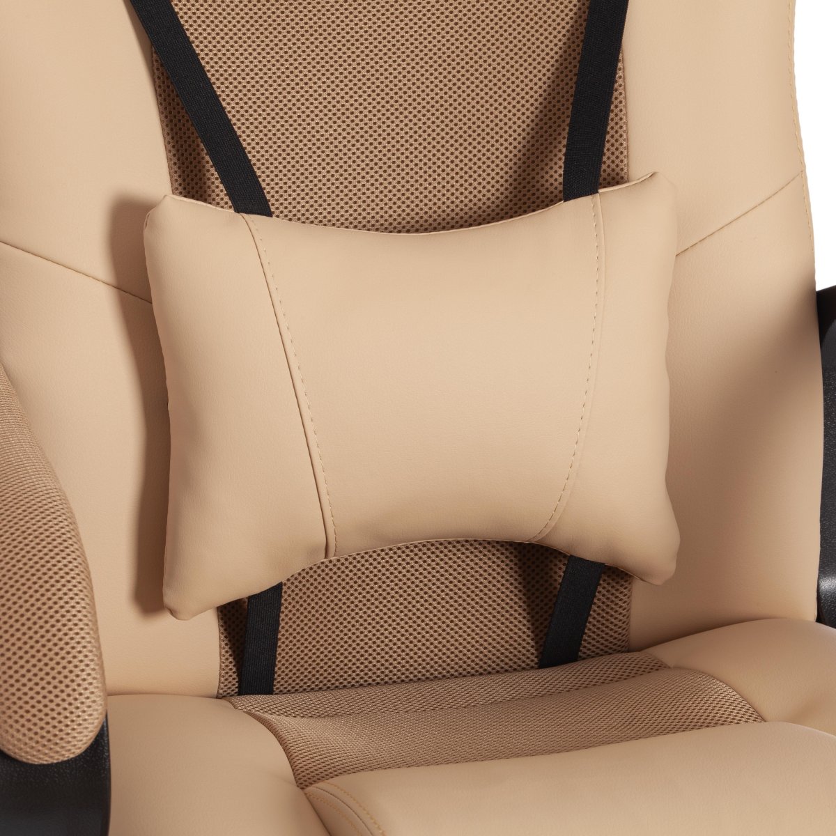 Кресло DRIVER 22 кож/зам/ткань, бежевый/бронза фото 18