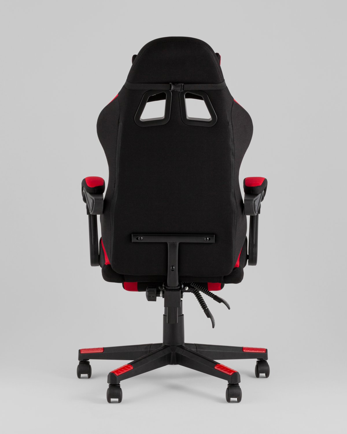 Кресло спортивное TopChairs Prophet с оттоманкой ткань черно-красный фото 8