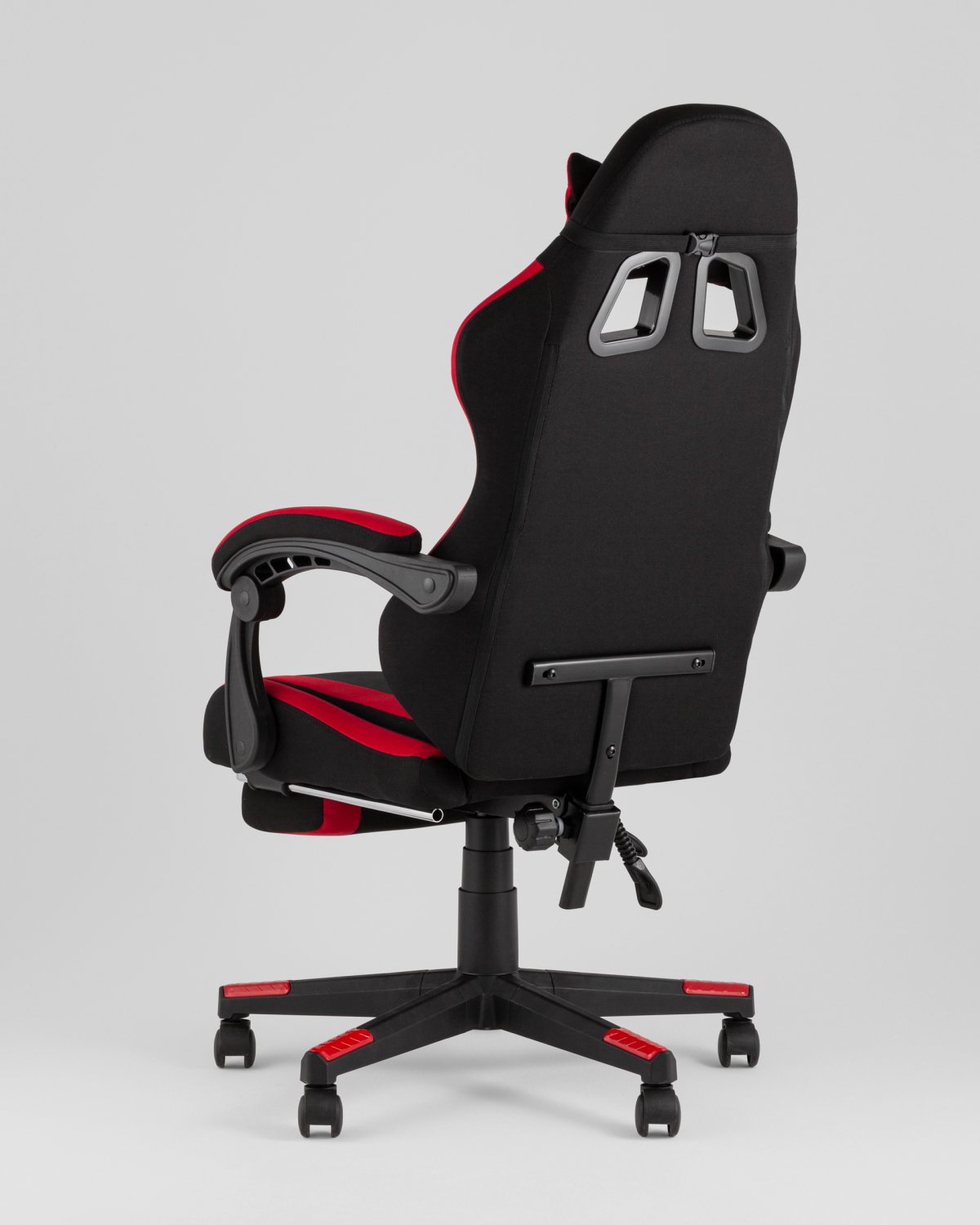 Кресло спортивное TopChairs Prophet с оттоманкой ткань черно-красный фото 9