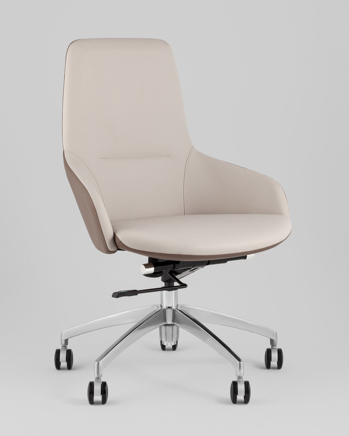 Кресло офисное TopChairs Soulo светло-серый, коричневый фото 2