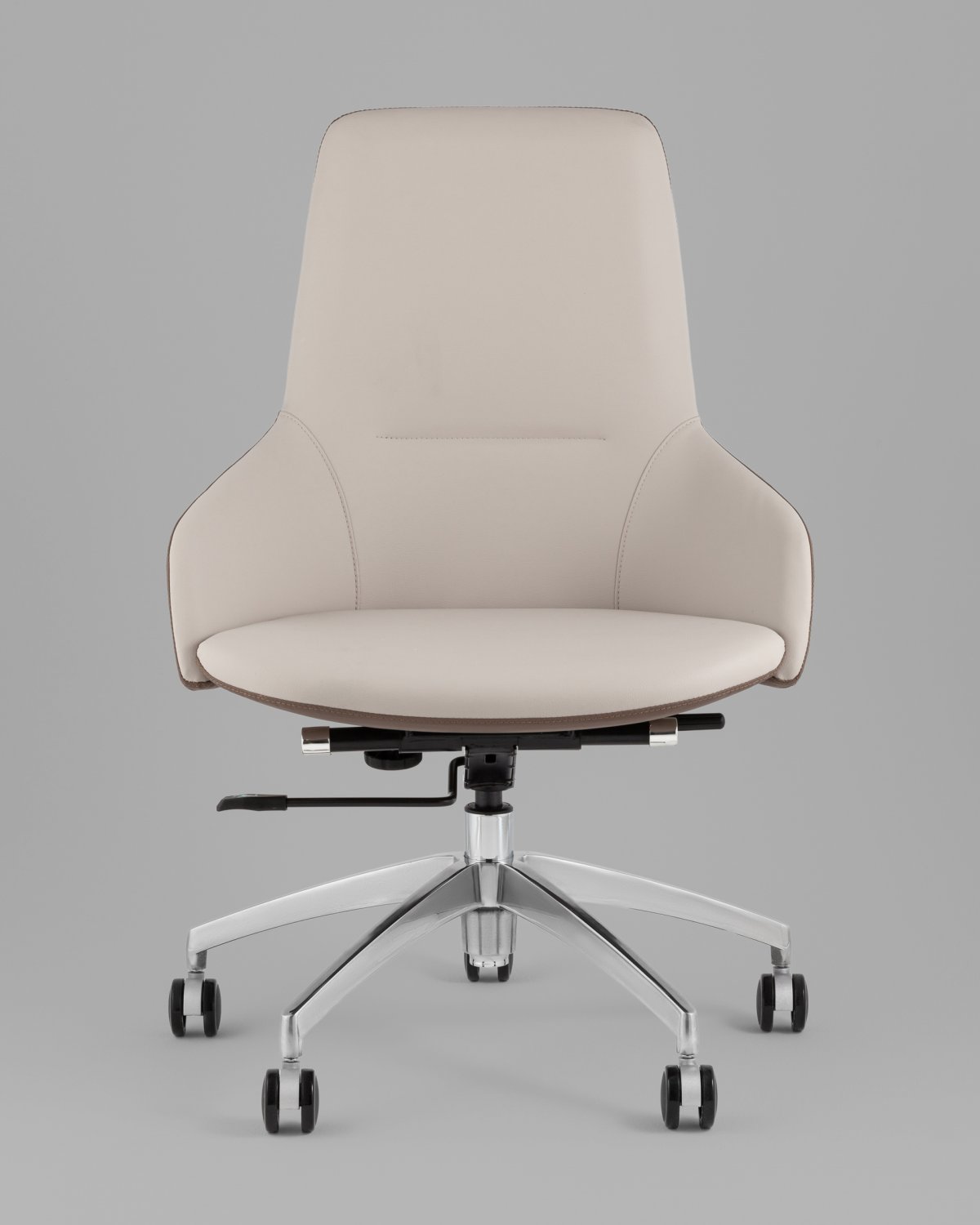 Кресло офисное TopChairs Soulo светло-серый, коричневый фото 3