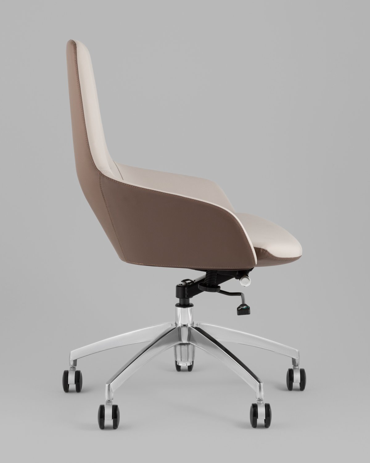 Кресло офисное TopChairs Soulo светло-серый, коричневый фото 4