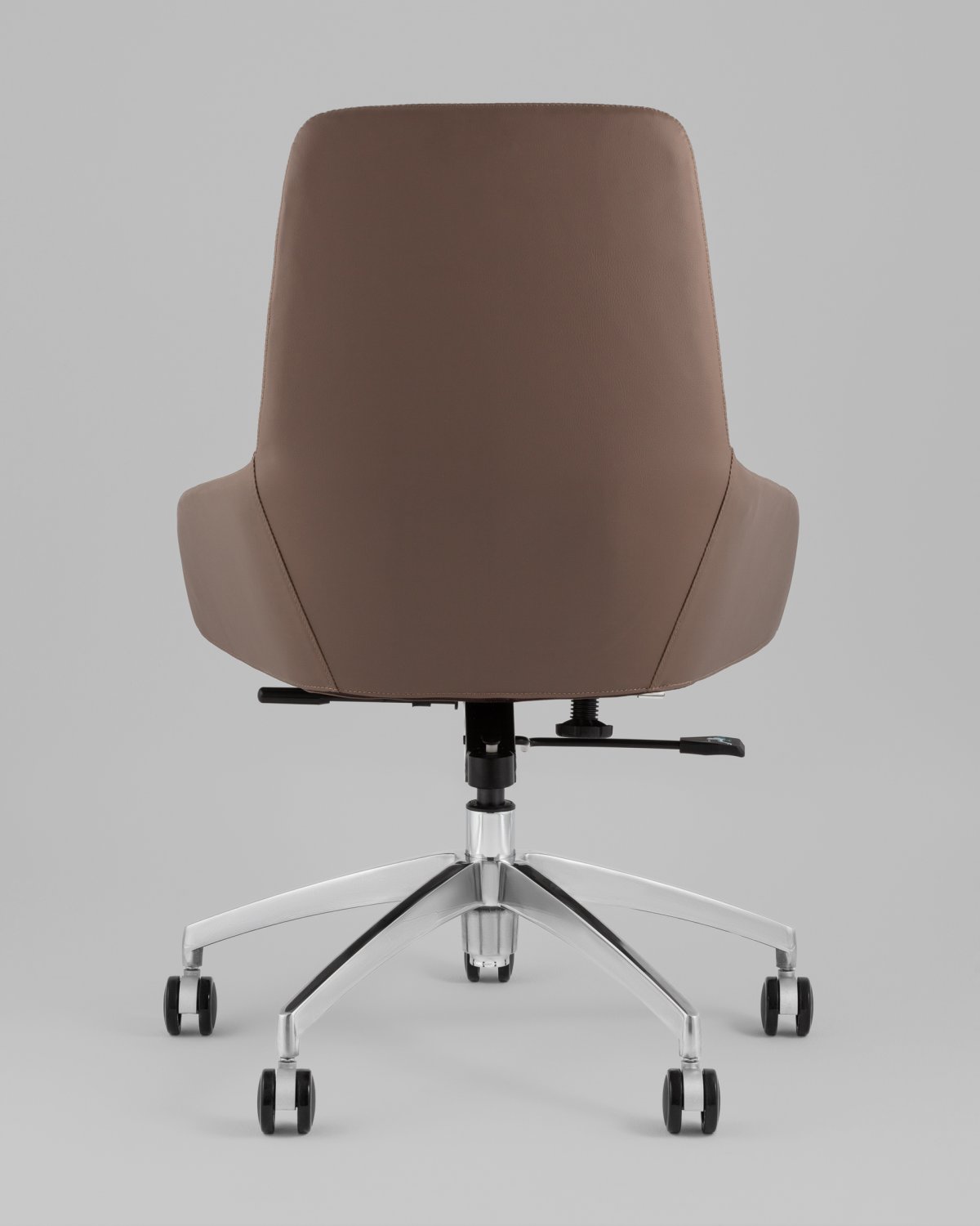 Кресло офисное TopChairs Soulo светло-серый, коричневый фото 5
