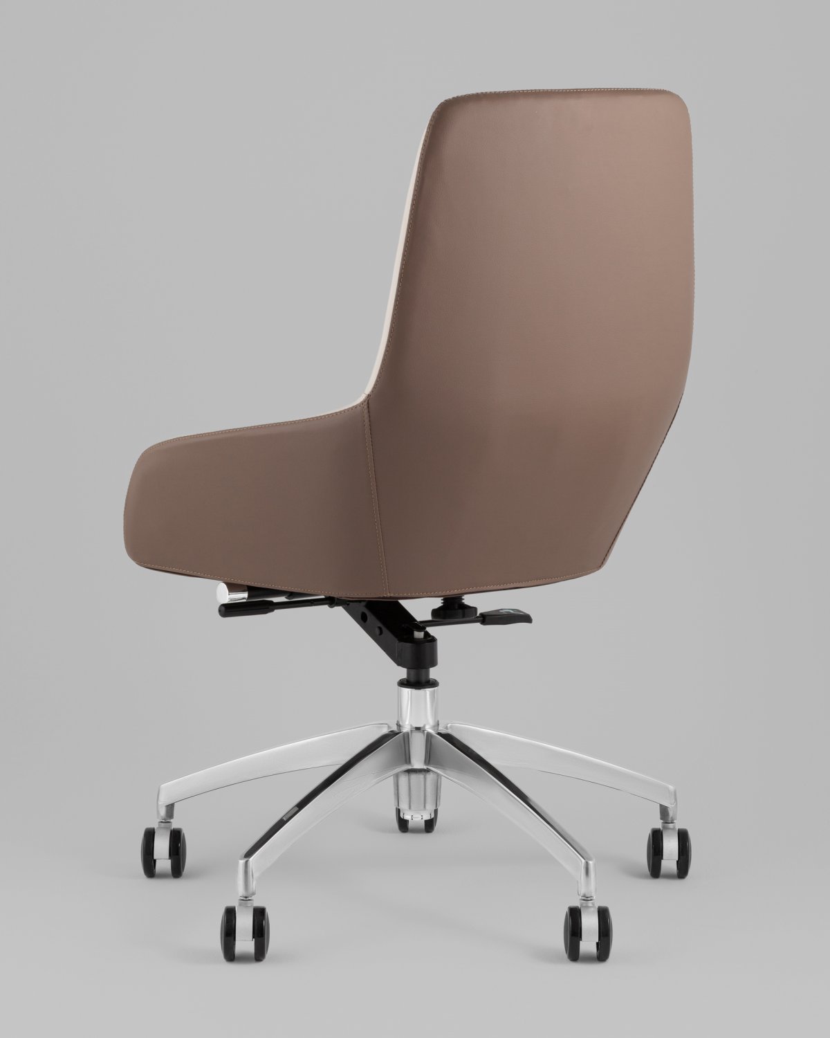 Кресло офисное TopChairs Soulo светло-серый, коричневый фото 6