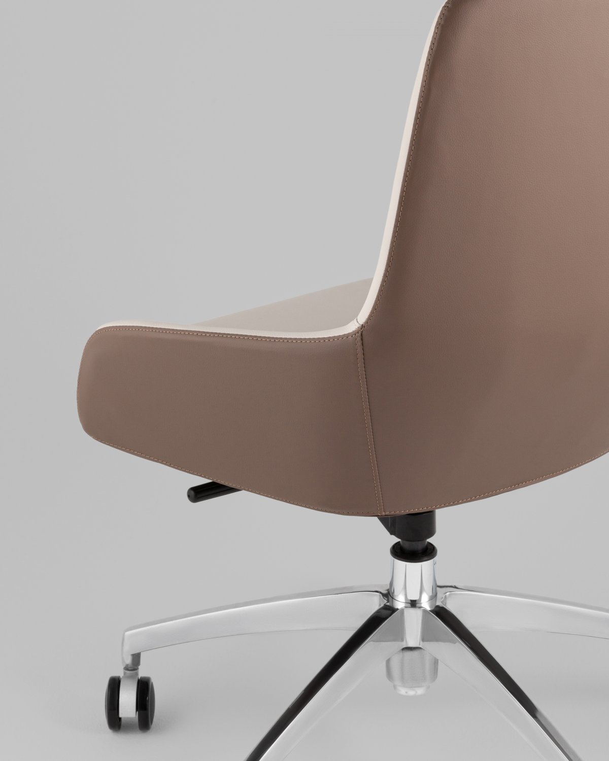 Кресло офисное TopChairs Soulo светло-серый, коричневый фото 7