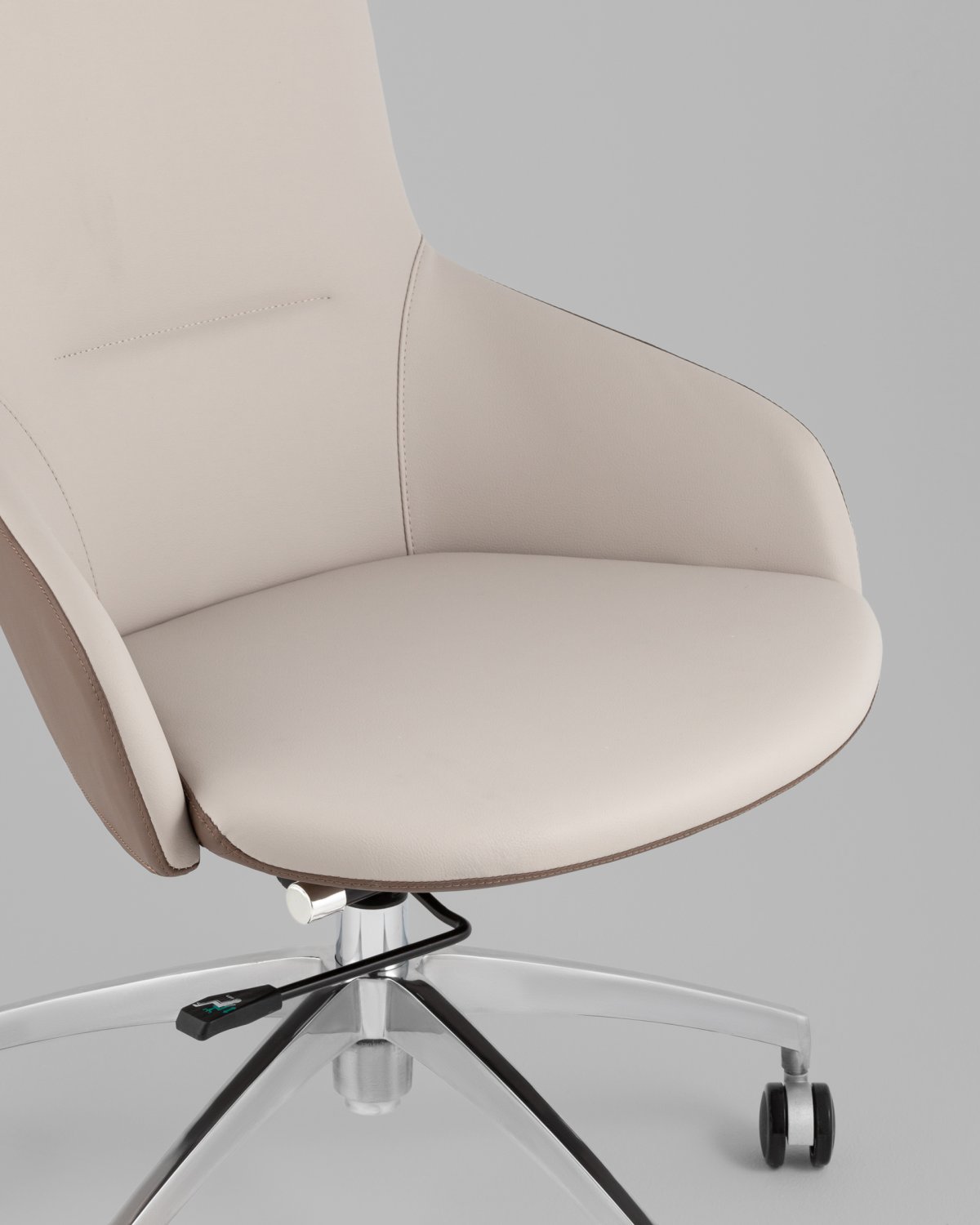 Кресло офисное TopChairs Soulo светло-серый, коричневый фото 8