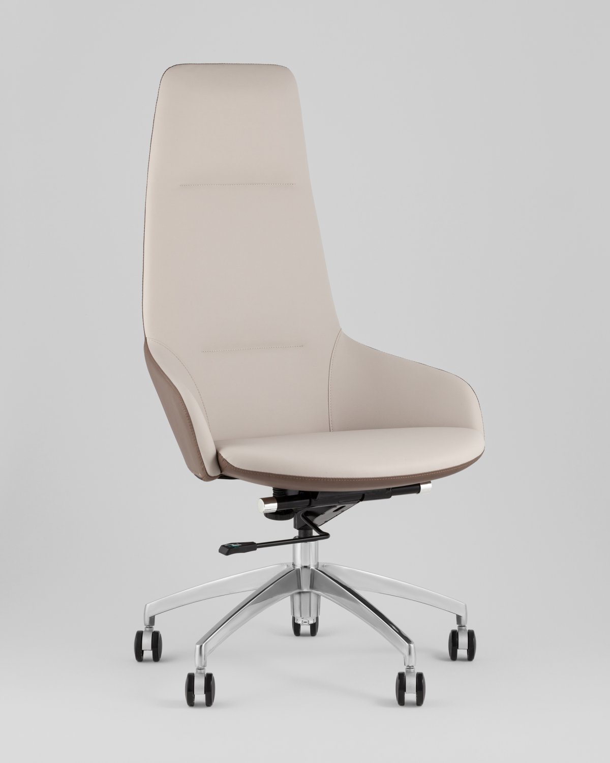 Кресло руководителя TopChairs Soulo светло-серый, коричневый фото 2