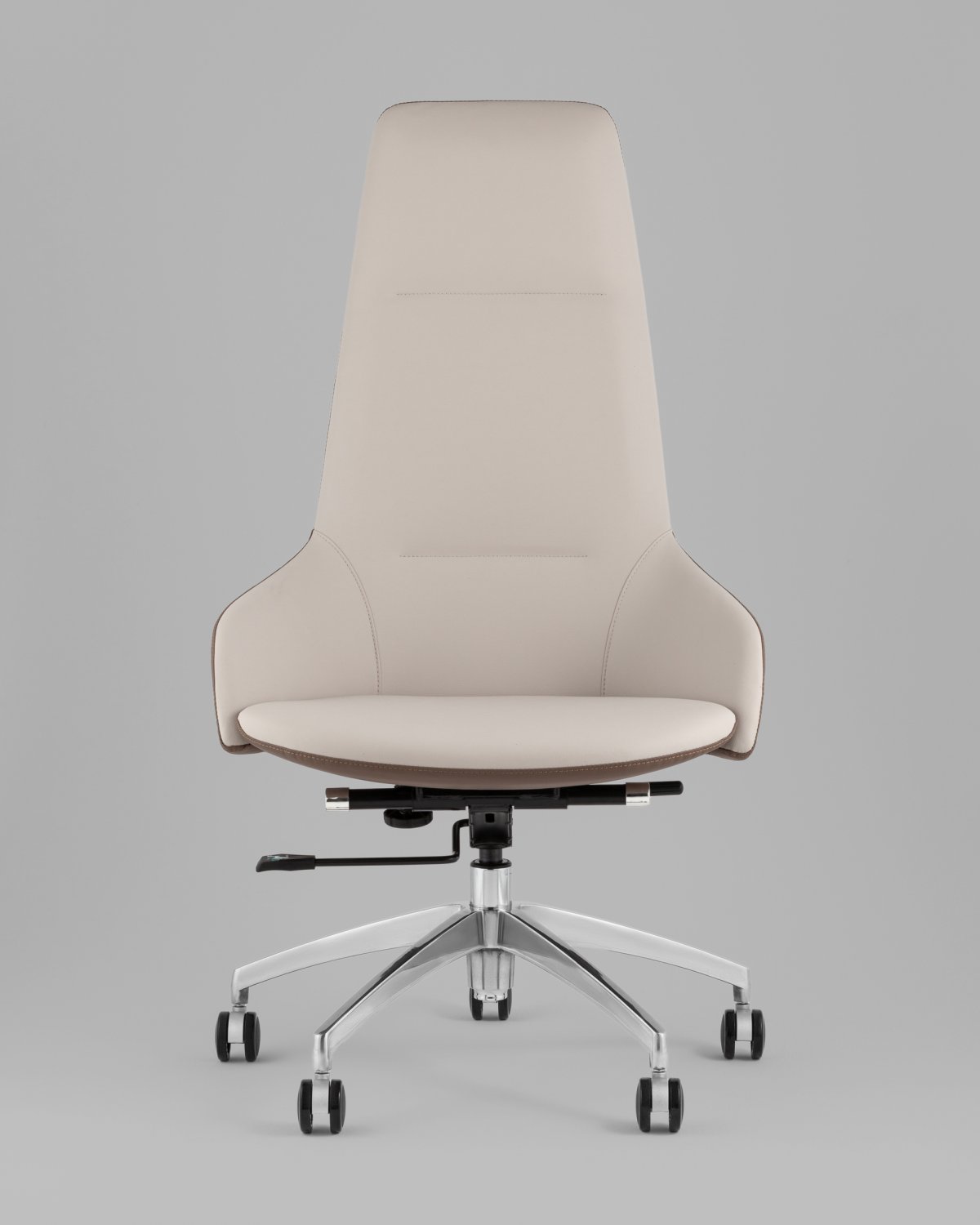 Кресло руководителя TopChairs Soulo светло-серый, коричневый фото 3