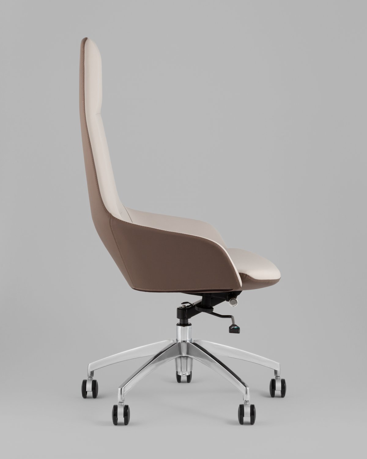 Кресло руководителя TopChairs Soulo светло-серый, коричневый фото 4