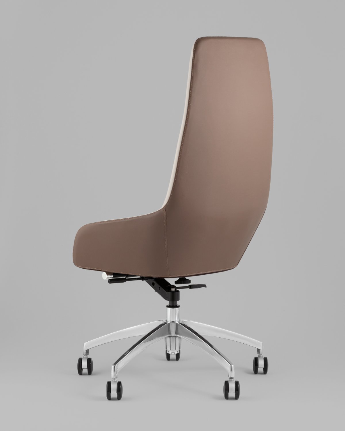 Кресло руководителя TopChairs Soulo светло-серый, коричневый фото 6