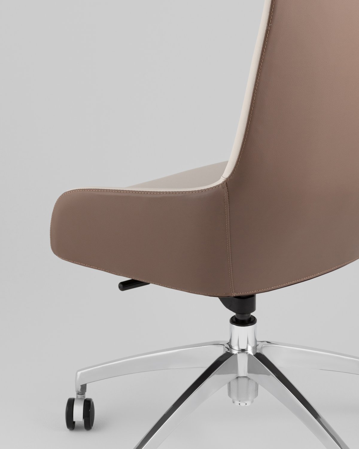 Кресло руководителя TopChairs Soulo светло-серый, коричневый фото 8