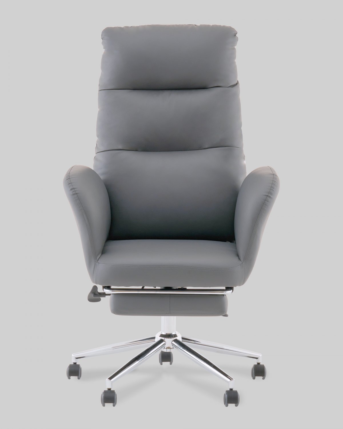Кресло руководителя TopChairs Solid с оттоманкой серый фото 3