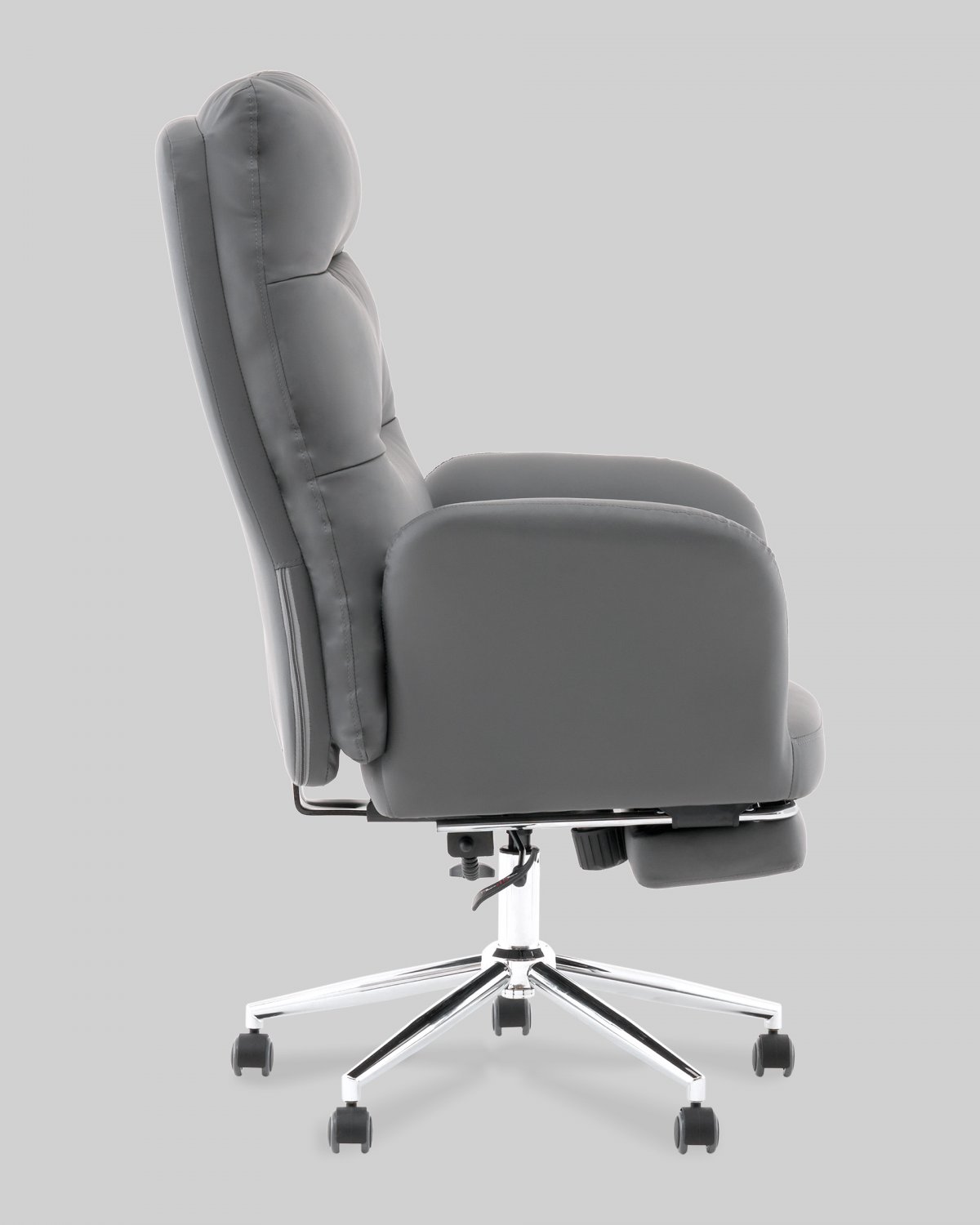 Кресло руководителя TopChairs Solid с оттоманкой серый фото 4