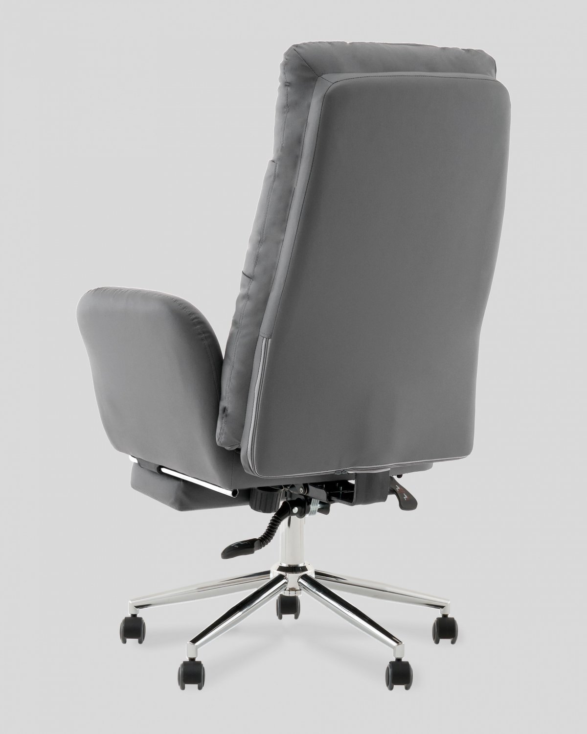 Кресло руководителя TopChairs Solid с оттоманкой серый фото 6