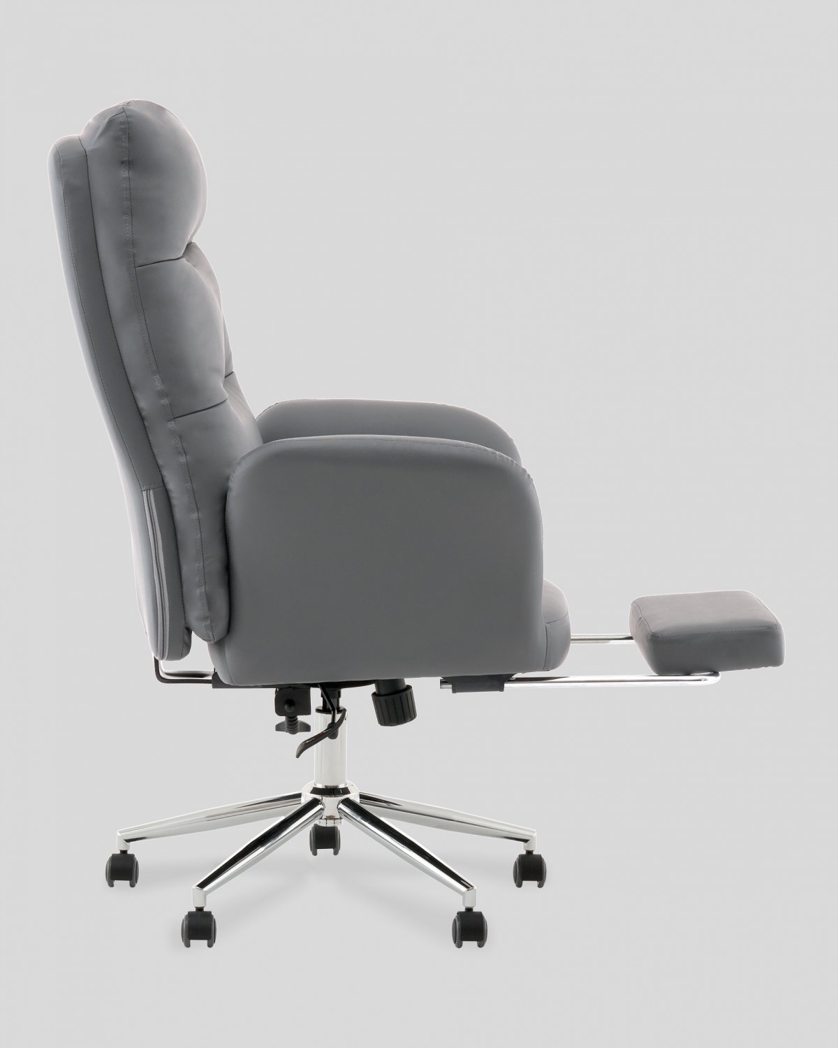 Кресло руководителя TopChairs Solid с оттоманкой серый фото 9