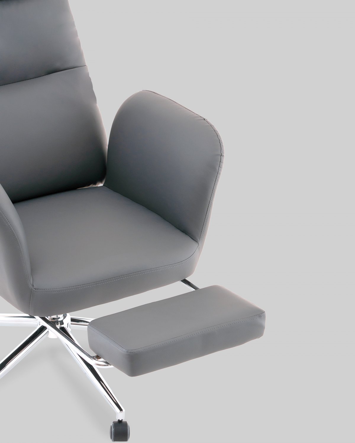 Кресло руководителя TopChairs Solid с оттоманкой серый фото 10