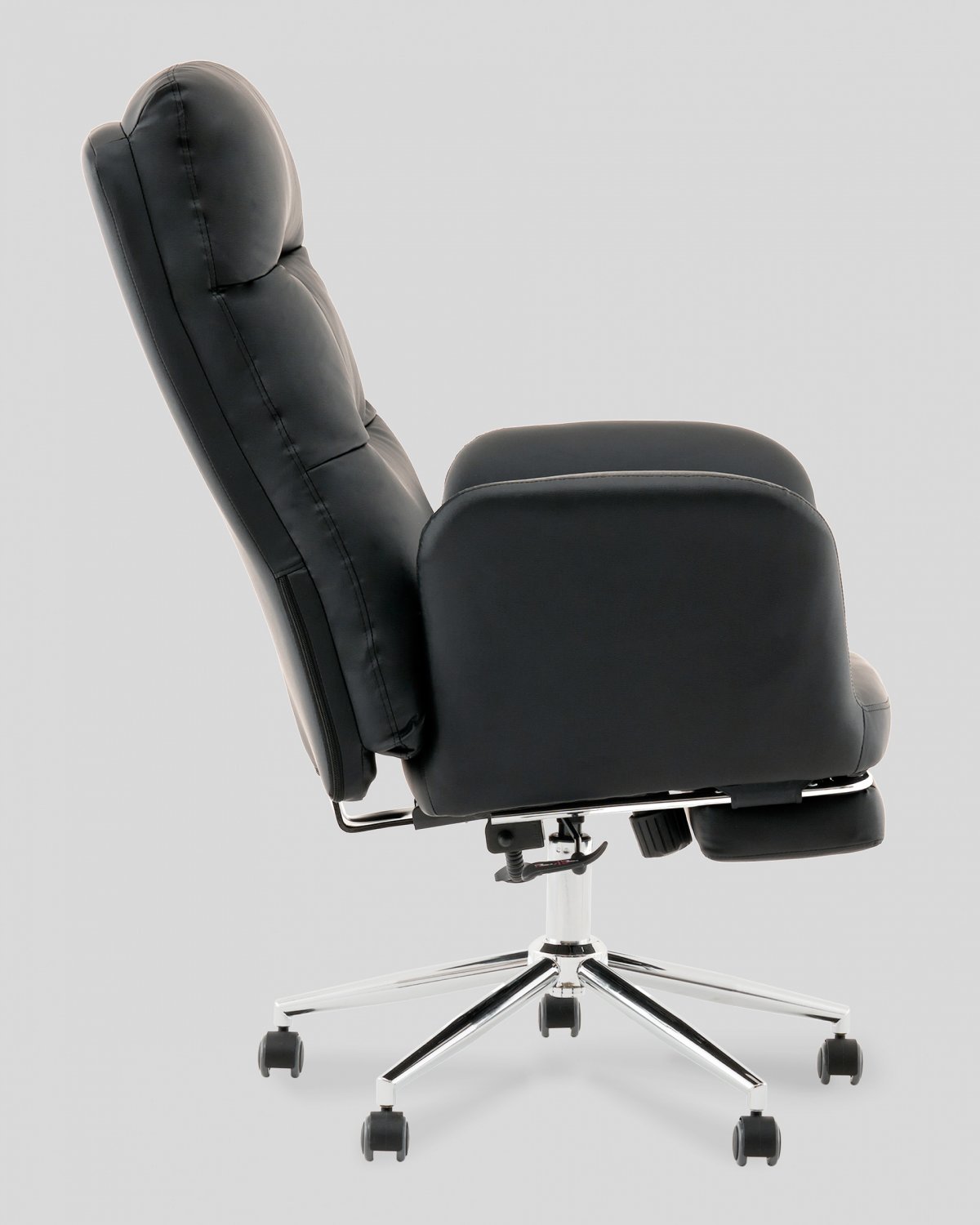 Кресло руководителя TopChairs Solid с оттоманкой черный фото 5
