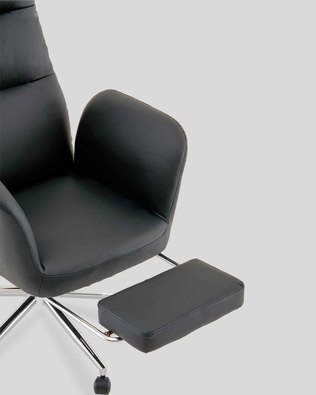 Кресло руководителя TopChairs Solid с оттоманкой черный фото 10