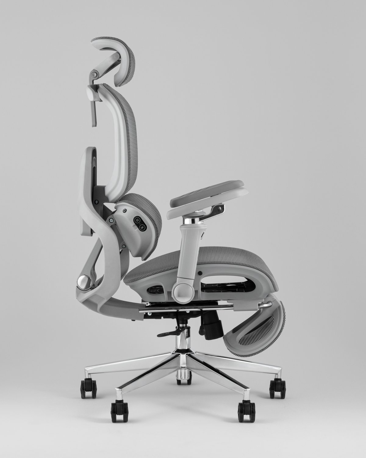 Кресло офисное TopChairs Prodigy с оттоманкой серый фото 16