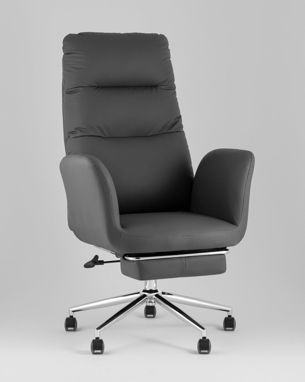 Кресло руководителя TopChairs Solid NC с оттоманкой серый фото 2
