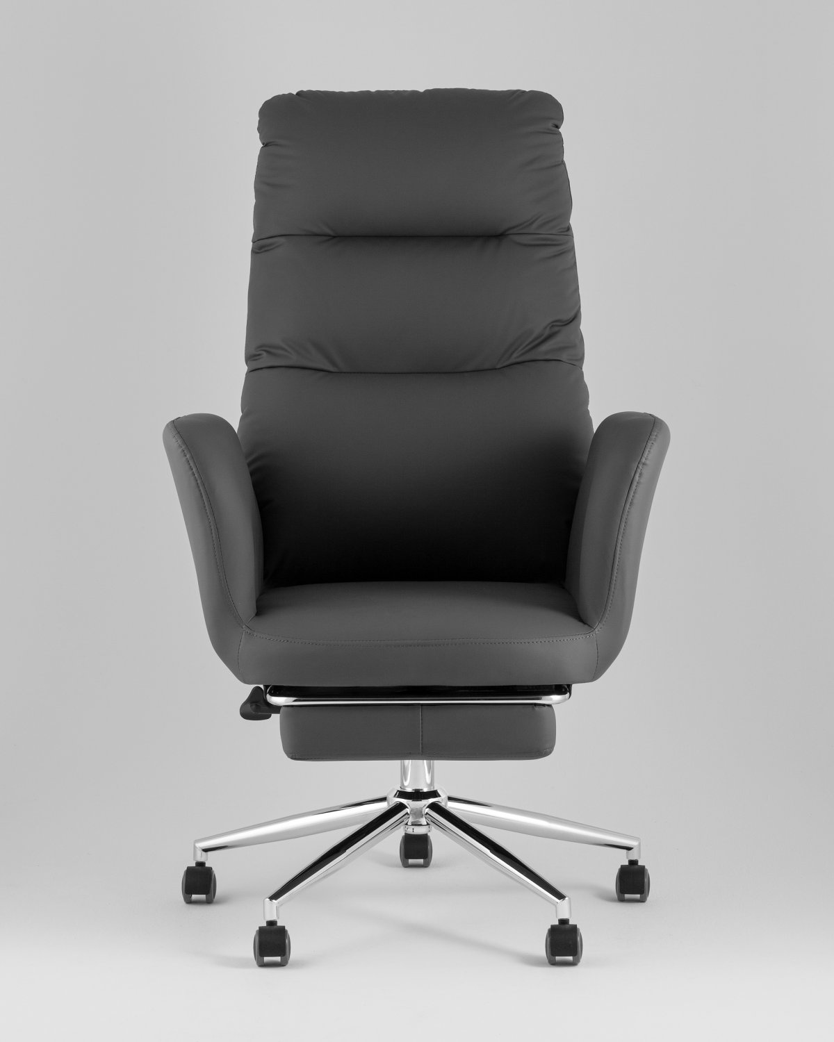 Кресло руководителя TopChairs Solid NC с оттоманкой серый фото 12