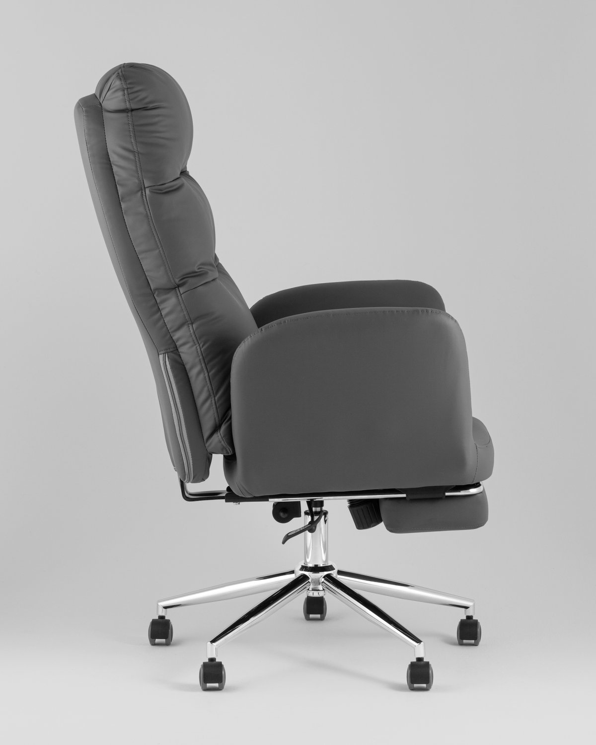 Кресло руководителя TopChairs Solid NC с оттоманкой серый фото 13