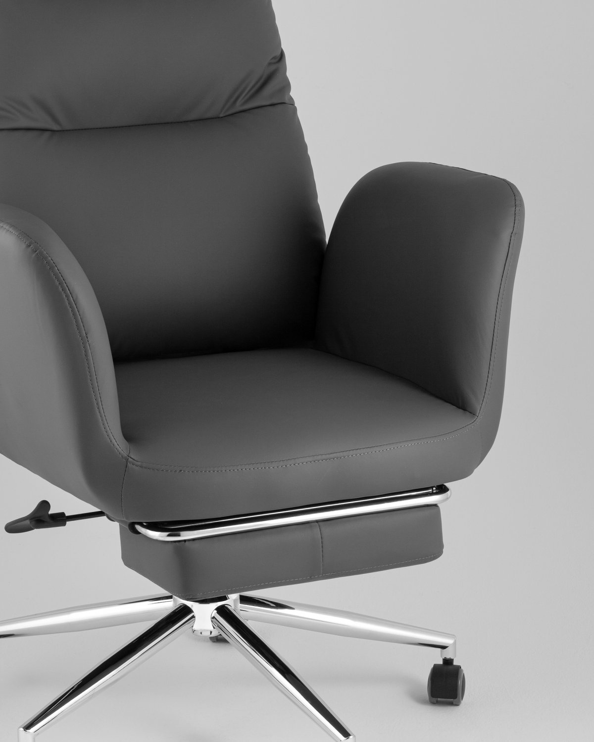 Кресло руководителя TopChairs Solid NC с оттоманкой серый фото 17