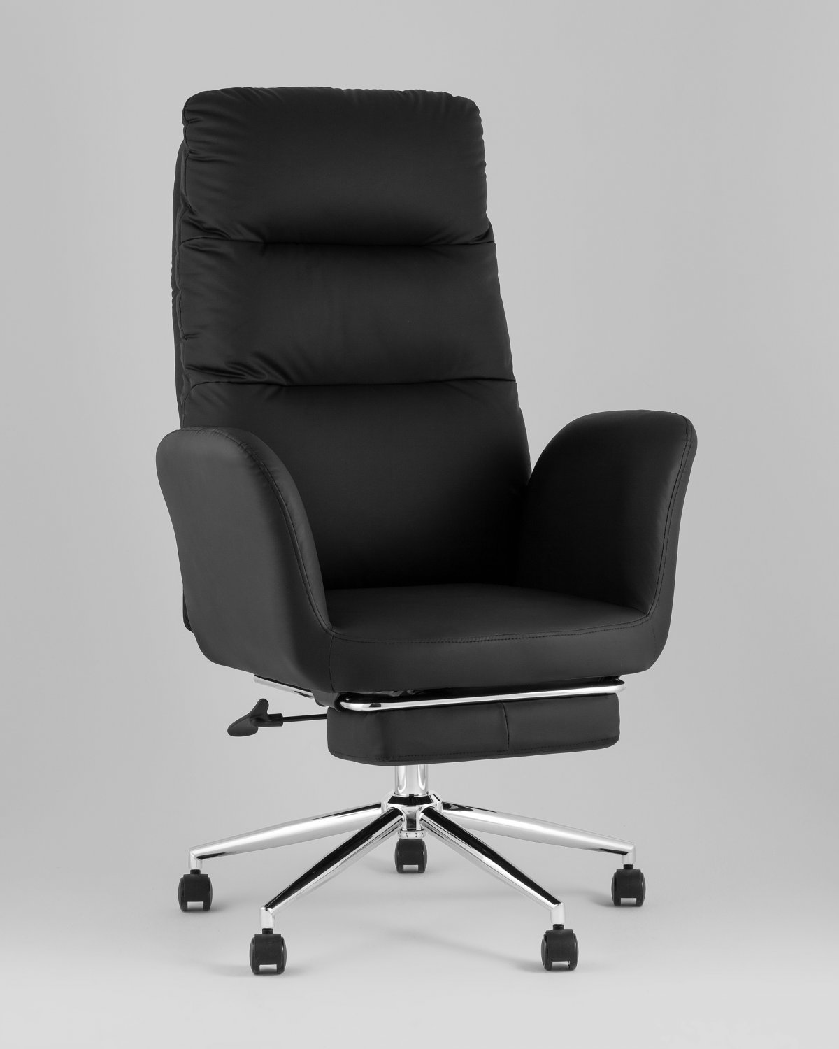 Кресло руководителя TopChairs Solid NC с оттоманкой черный фото 2