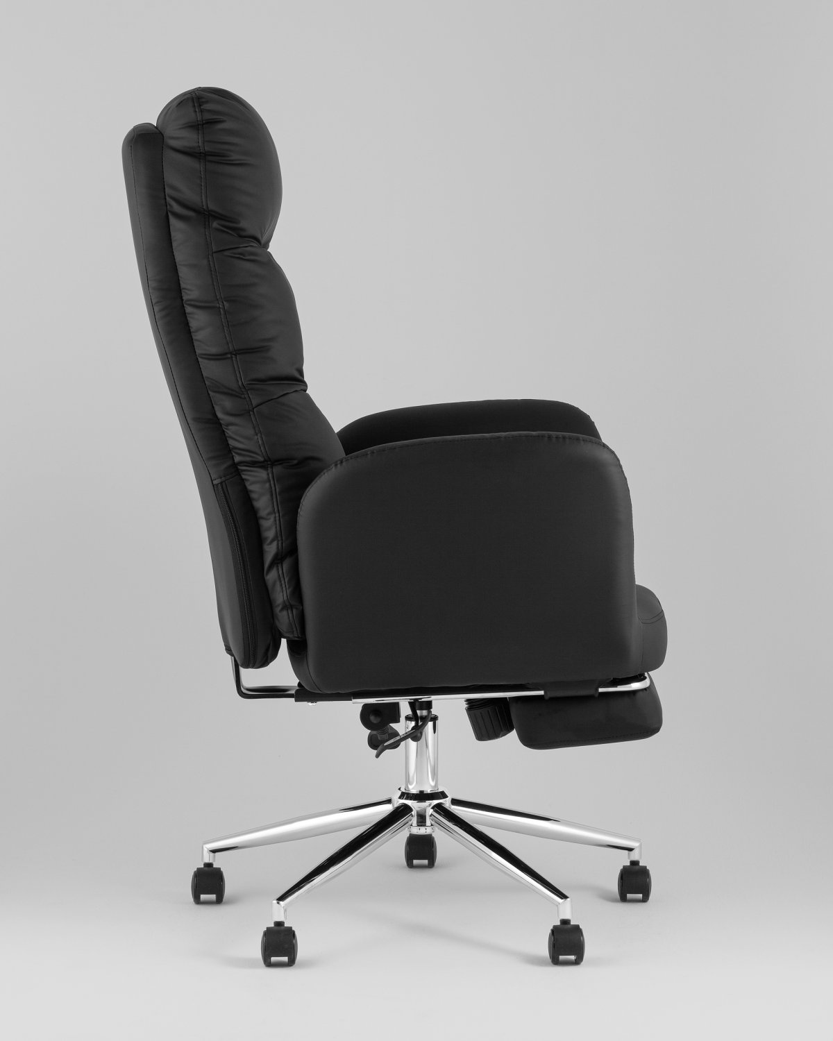 Кресло руководителя TopChairs Solid NC с оттоманкой черный фото 5