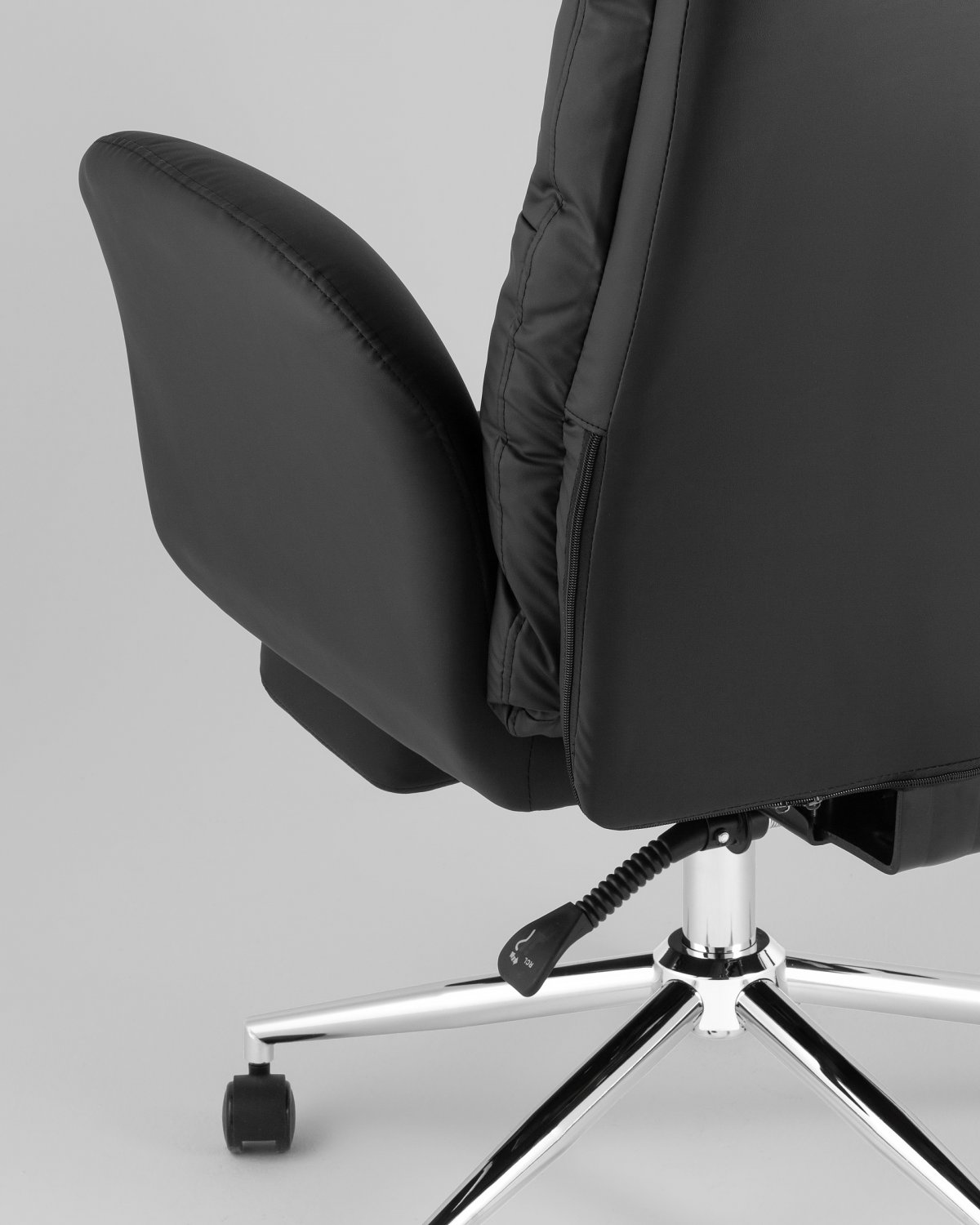 Кресло руководителя TopChairs Solid NC с оттоманкой черный фото 7
