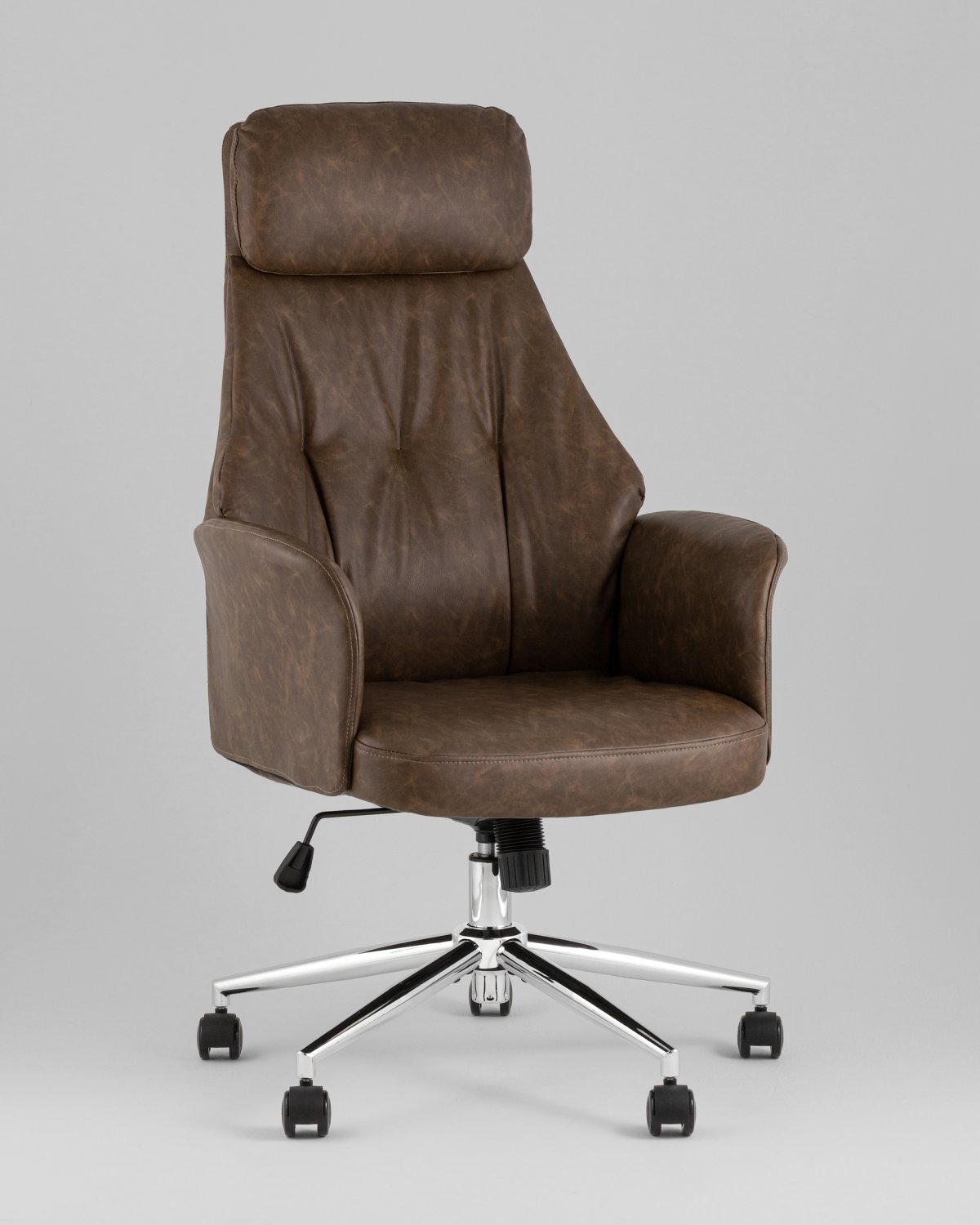 Кресло офисное TopChairs Neoma коричневый экокожа фото 2