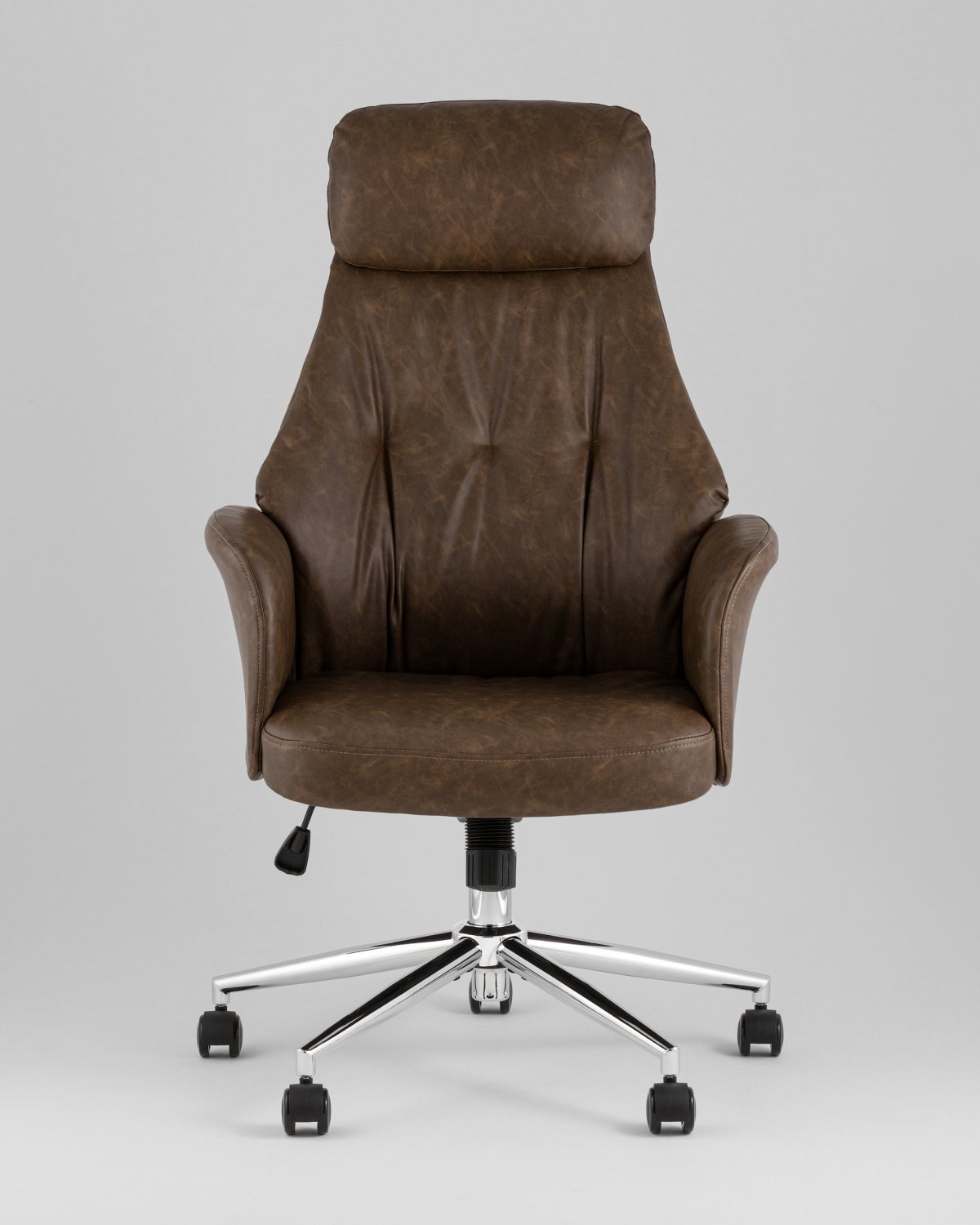 Кресло офисное TopChairs Neoma коричневый экокожа фото 3