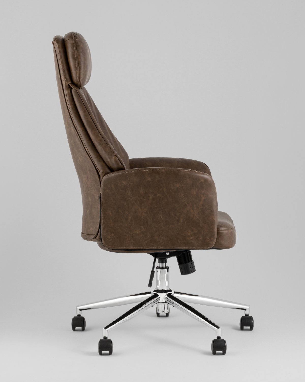 Кресло офисное TopChairs Neoma коричневый экокожа фото 4