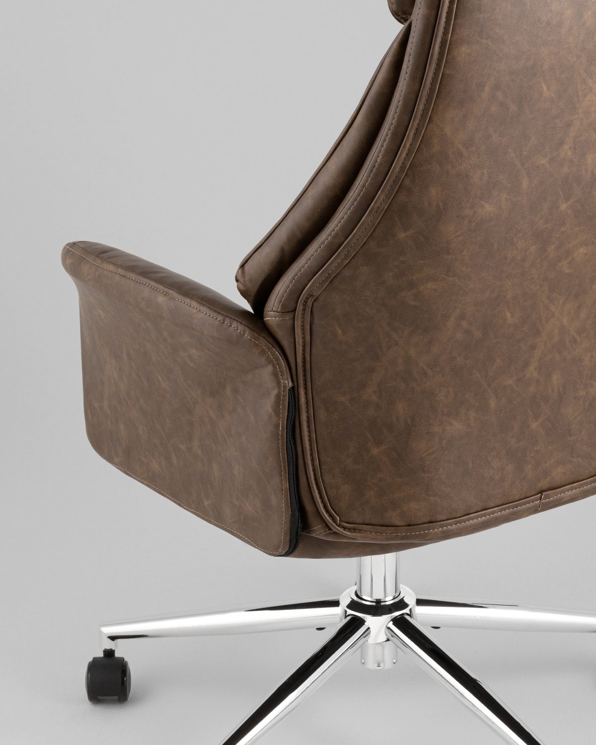 Кресло офисное TopChairs Neoma коричневый экокожа фото 7