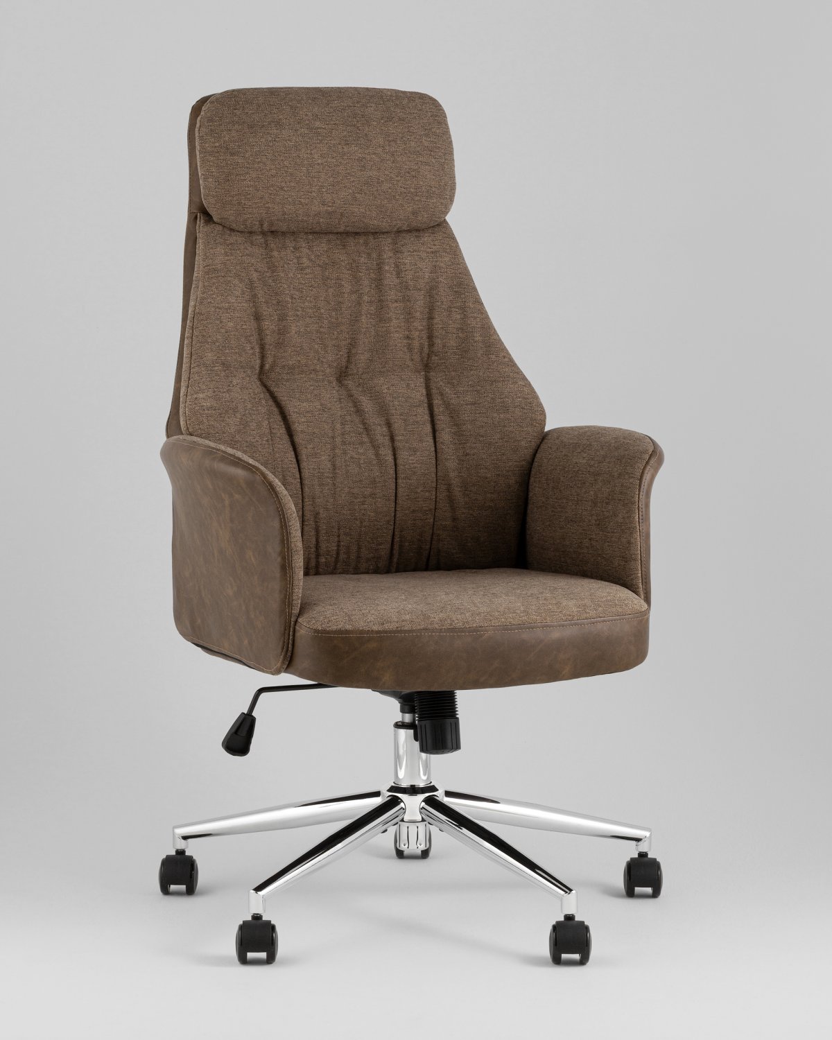Кресло офисное TopChairs Neoma коричневый экокожа ткань фото 2