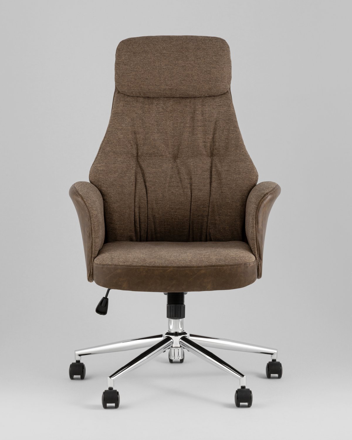 Кресло офисное TopChairs Neoma коричневый экокожа ткань фото 3