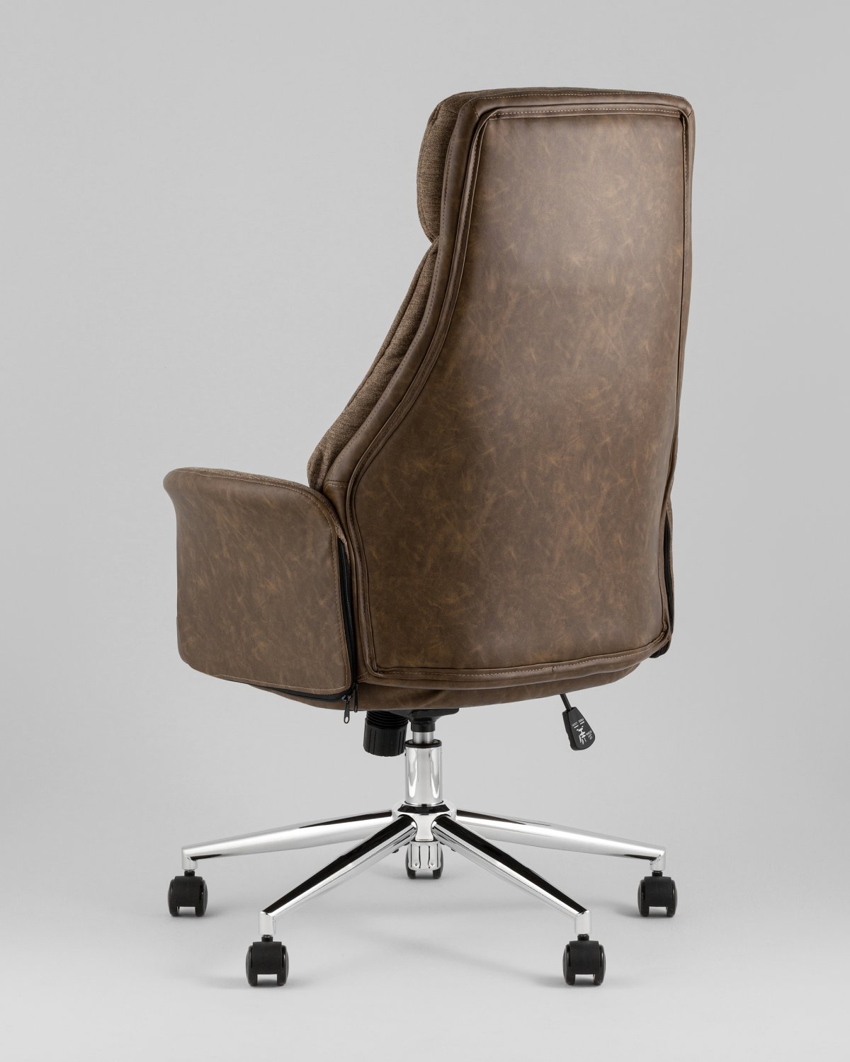 Кресло офисное TopChairs Neoma коричневый экокожа ткань фото 6