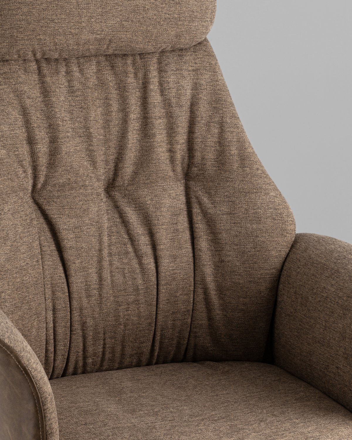 Кресло офисное TopChairs Neoma коричневый экокожа ткань фото 10