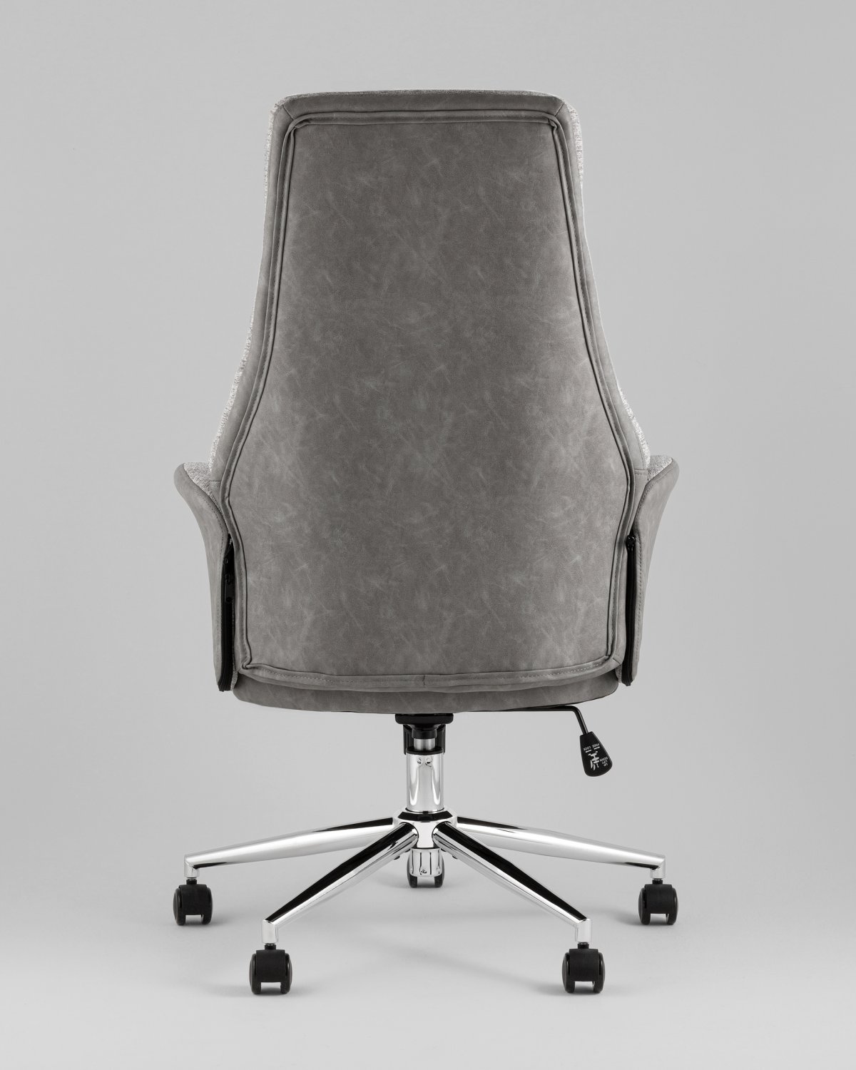Кресло офисное TopChairs Neoma светло-серый экокожа ткань фото 7