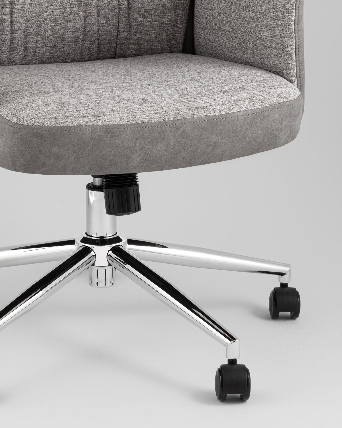 Кресло офисное TopChairs Neoma светло-серый экокожа ткань фото 14