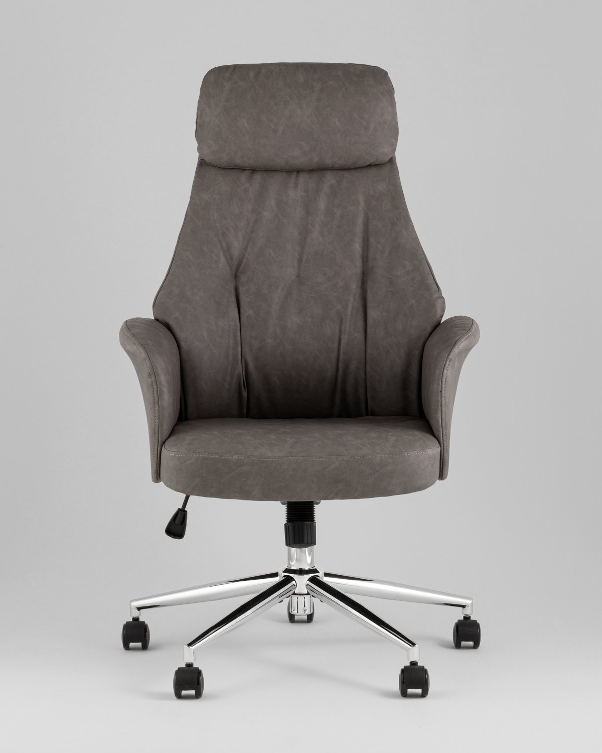 Кресло офисное TopChairs Neoma серый экокожа фото 3