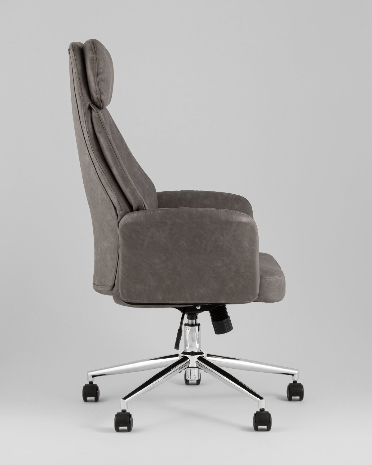 Кресло офисное TopChairs Neoma серый экокожа фото 4