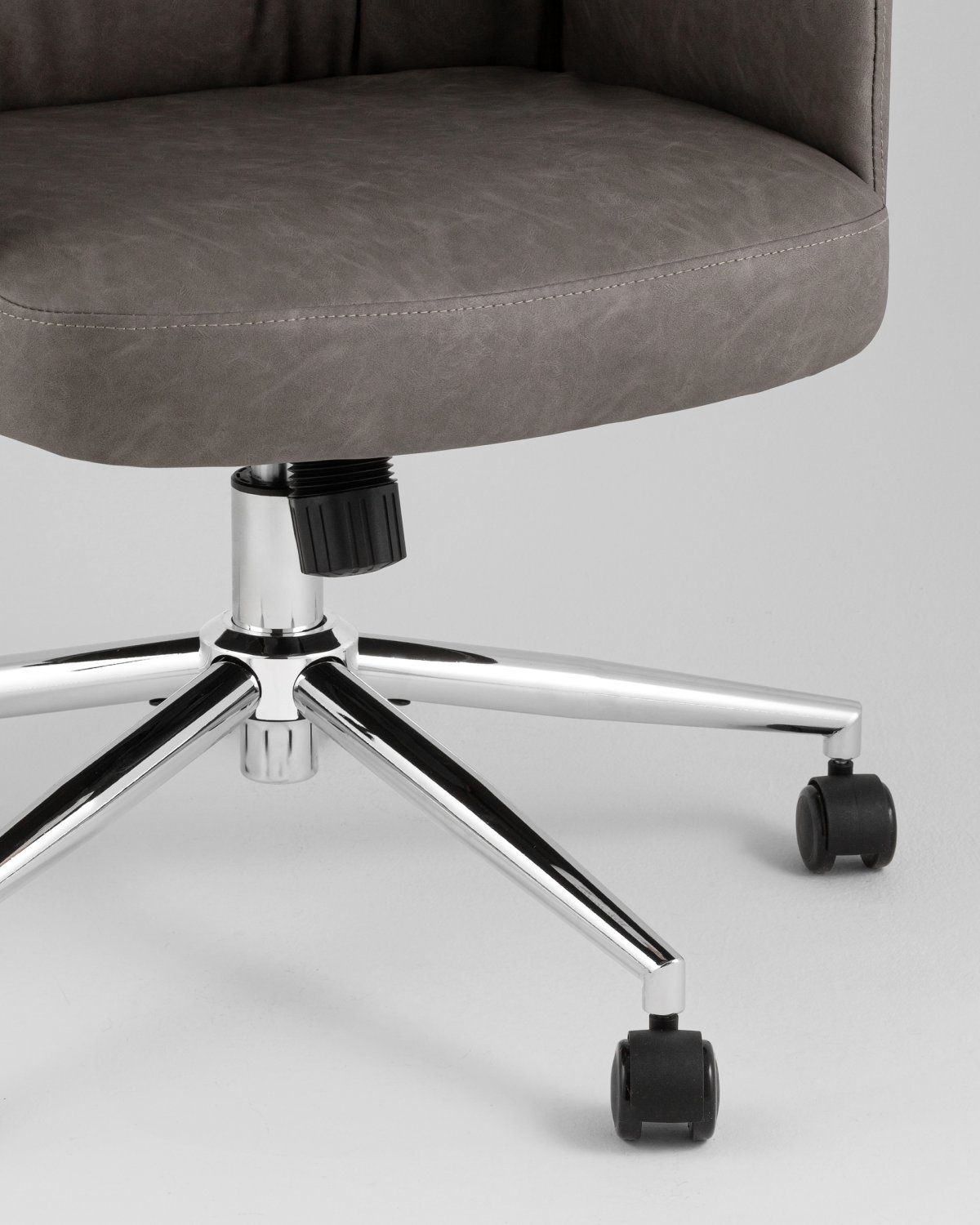 Кресло офисное TopChairs Neoma серый экокожа фото 9