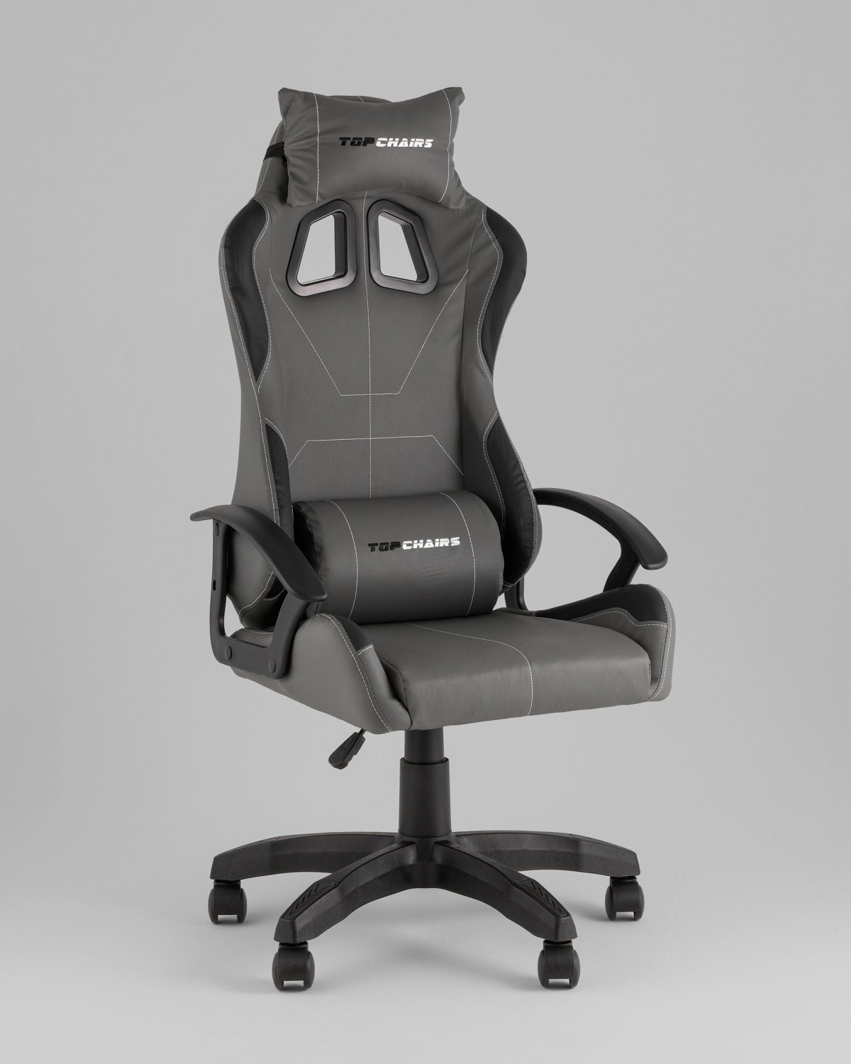 Кресло спортивное TopChairs Wyvern серо-черный фото 2